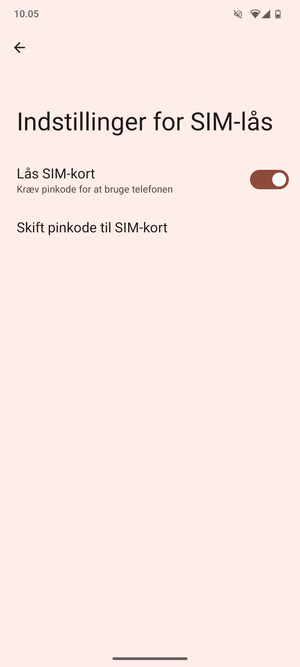 Vælg Skift pinkode til SIM-kort