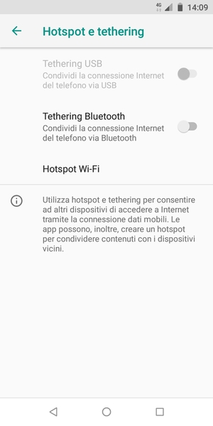 Seleziona Hotspot Wi-Fi