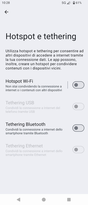 Seleziona Hotspot Wi-Fi