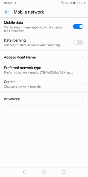 To change network if network problems occur,  select Carrier