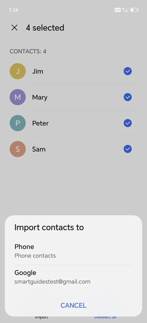 Select your Google account