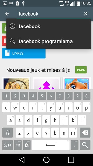 Saisissez le nom de l'appli et sélectionnez Rechercher
