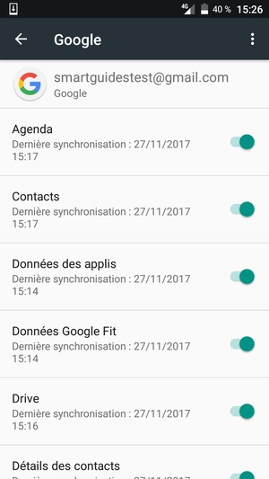 Sélectionnez le bouton du Menu