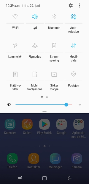 Velg Lyd for å bytte til vibrasjonsmodus