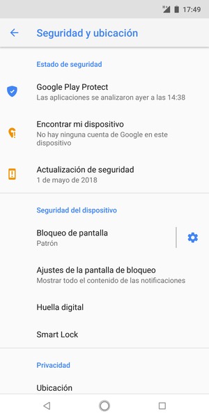 El teléfono ha sido asegurado con un bloqueo de pantalla