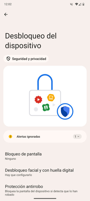 Seleccione Bloqueo de pantalla