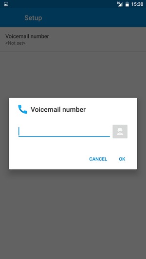 Enter the Voicemail number and select OK