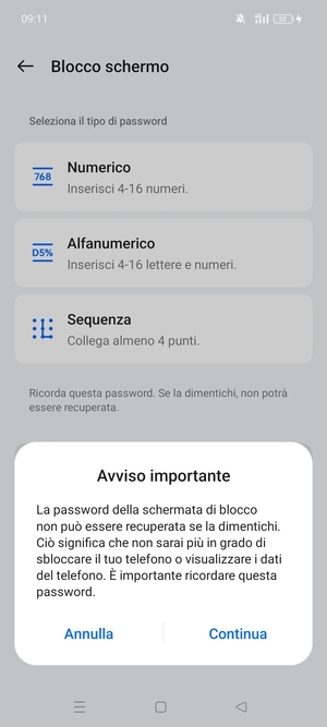 Seleziona Continua