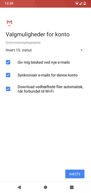 Vælg NÆSTE