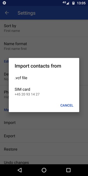 Select SIM card