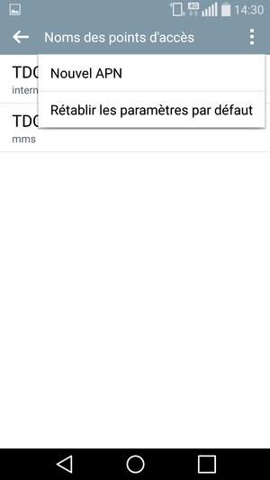 Sélectionnez Rétablir les paramètres par défaut