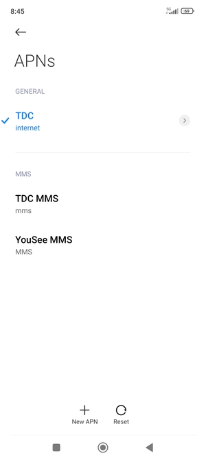 Select Reset