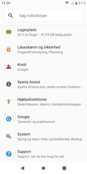 Scroll til og vælg Konti