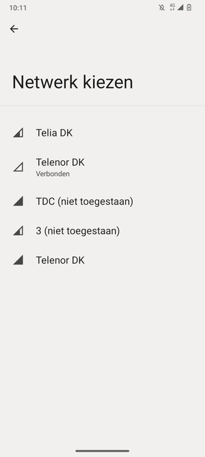 Selecteer een netwerkoperator uit de lijst