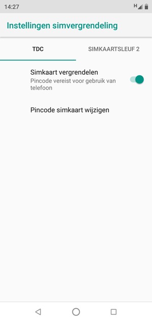 Selecteer Public en Pincode simkaart wijzigen