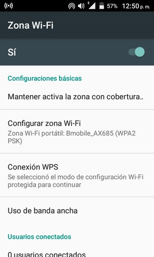 El teléfono ha sido configurado para su uso como módem