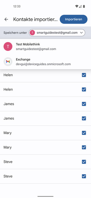 Wählen Sie Ihr Google Konto