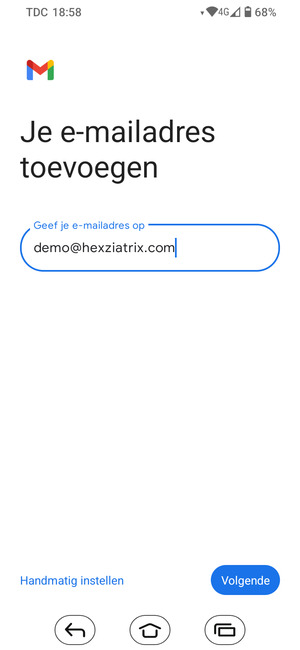 Voer uw e-mailadres in en selecteer Volgende