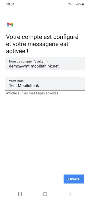 Donnez un nom à votre compte et saisissez Votre nom. Sélectionnez SUIVANT
