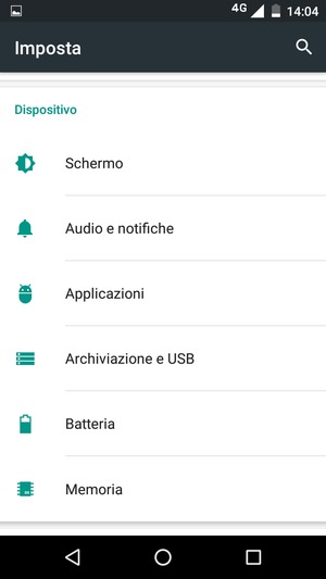 Scorri e seleziona Batteria