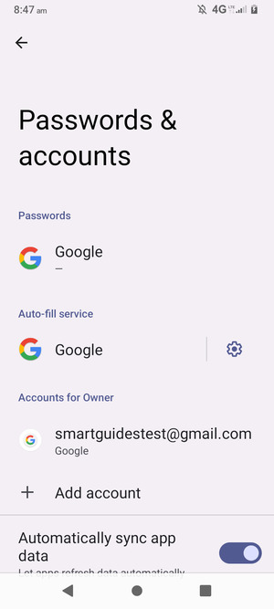 Select your Google account
