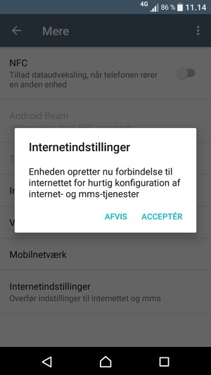 Vælg ACCEPTÉR