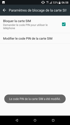 Votre code PIN de la carte SIM a été modifié