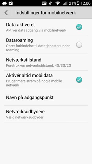 For at skifte netværk, hvis der opstår netværksproblemer, vælg Netværksudbydere