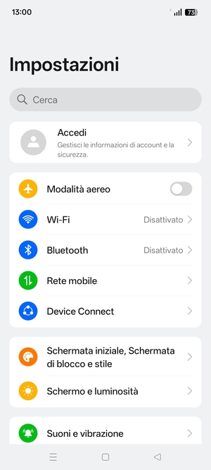Seleziona Wi-Fi