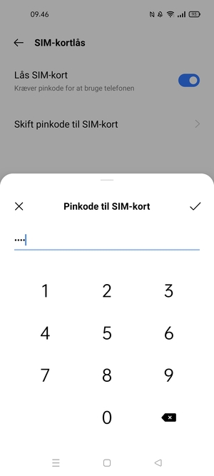 Indtast din Nye PIN-kode til SIM-kort og vælg OK