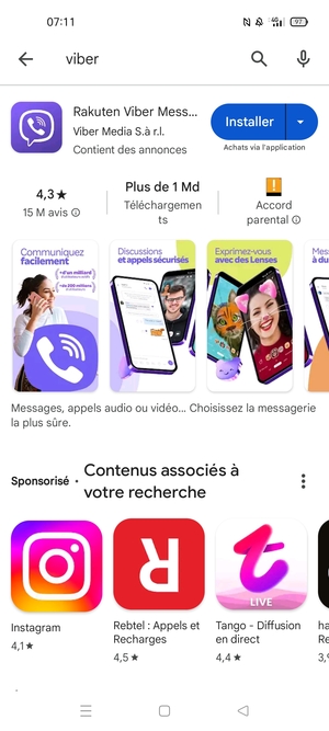 Sélectionnez l'appli
