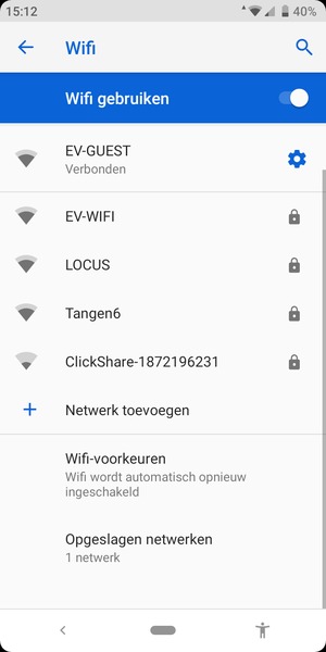 U bent nu verbonden met het WiFi-netwerk