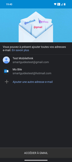 Sélectionnez ACCÉDER  À GMAIL