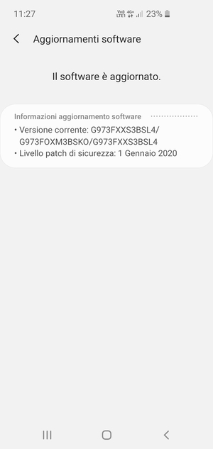 Se il tuo telefono è aggiornato, vedrai la seguente schermata