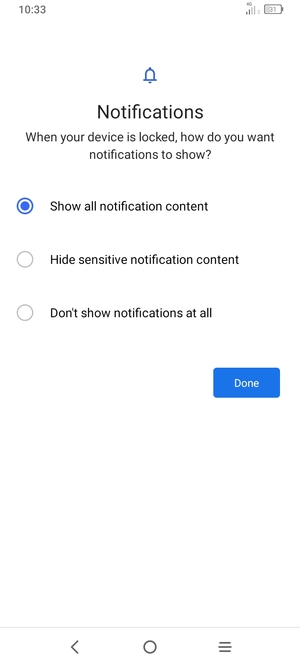 Select your preferred option and select Done