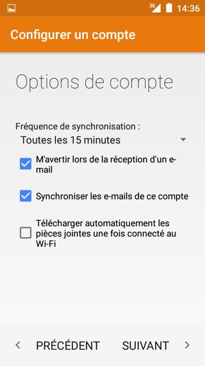 Sélectionnez SUIVANT
