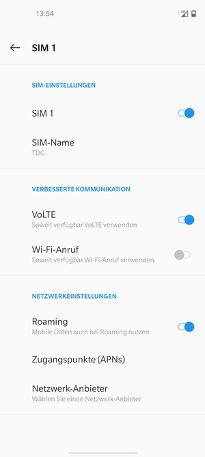 Schalten Sie Roaming an oder aus