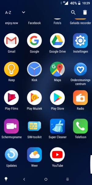 Scroll naar en selecteer Instellingen