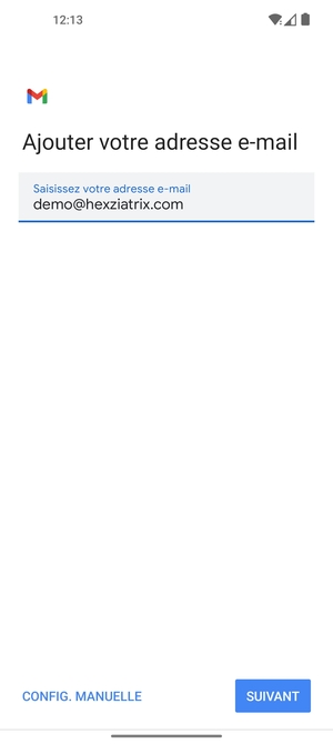 Saisissez votre adresse e-mail et sélectionnez SUIVANT
