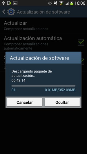 Si su teléfono no está actualizado, siga las instrucciones que aparecen en pantalla.