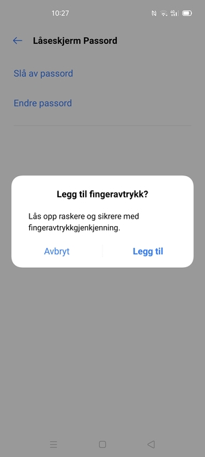 Velg ønsket alternativ