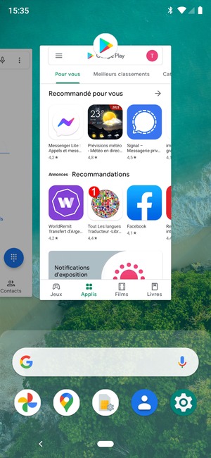 Faites glisser les applis vers le haut pour les fermer. Ceci économisera la batterie.