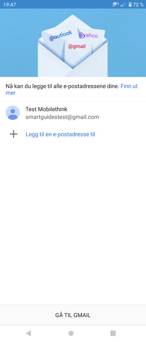 Velg GÅ TIL GMAIL
