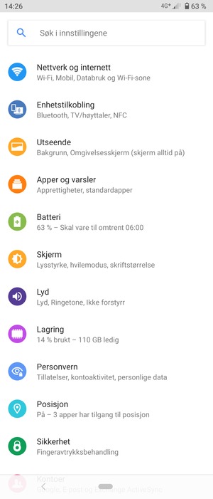 Velg Nettverk og internett