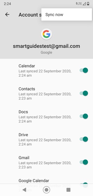 Select Sync now