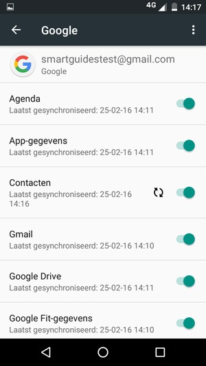 Zorg ervoor dat Contacten geselecteerd is
