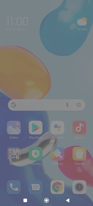 Slide down the top menu