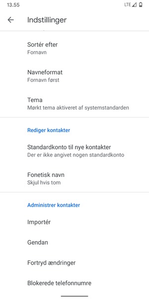 Scroll til og vælg Importér
