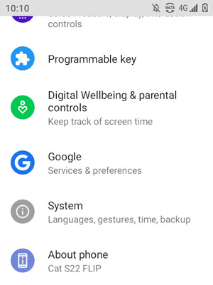 Scroll to and select System