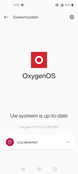 Als uw telefoon up-to-date is, zult u het volgende scherm zien